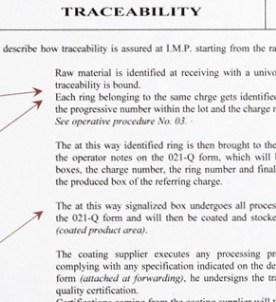 Procédure de Traceability