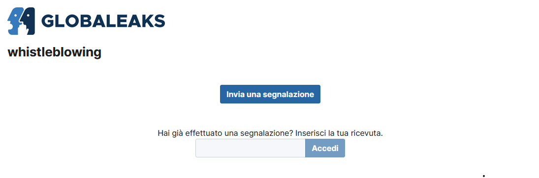 Whistleblowing schermata